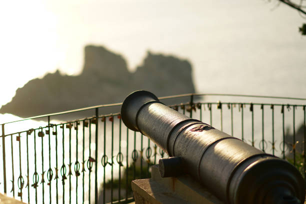 Venetian war cannon for defense of the monastery of the Virgin Mary in Paleokastritsa, Corfu, Greece