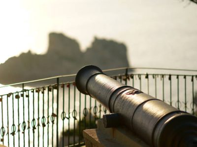 Venetian war cannon for defense of the monastery of the Virgin Mary in Paleokastritsa, Corfu, Greece